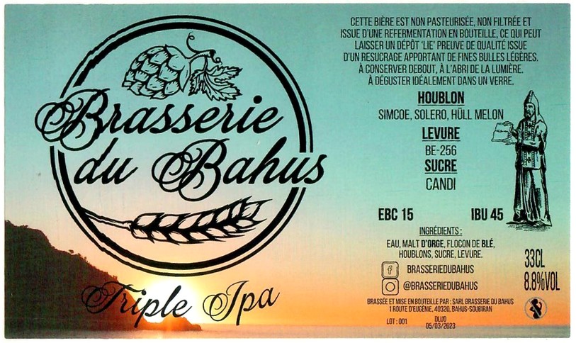 Etiquette BRASSERIE DU BAHUS 16