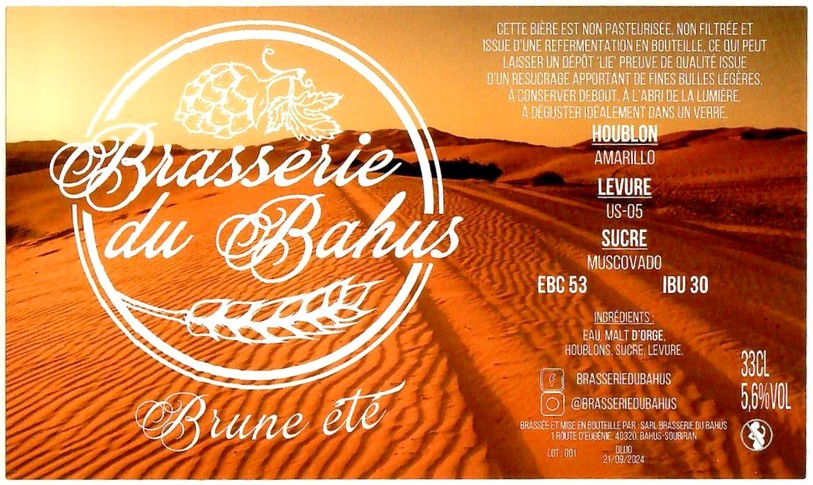 Etiquette BRASSERIE DU BAHUS 17