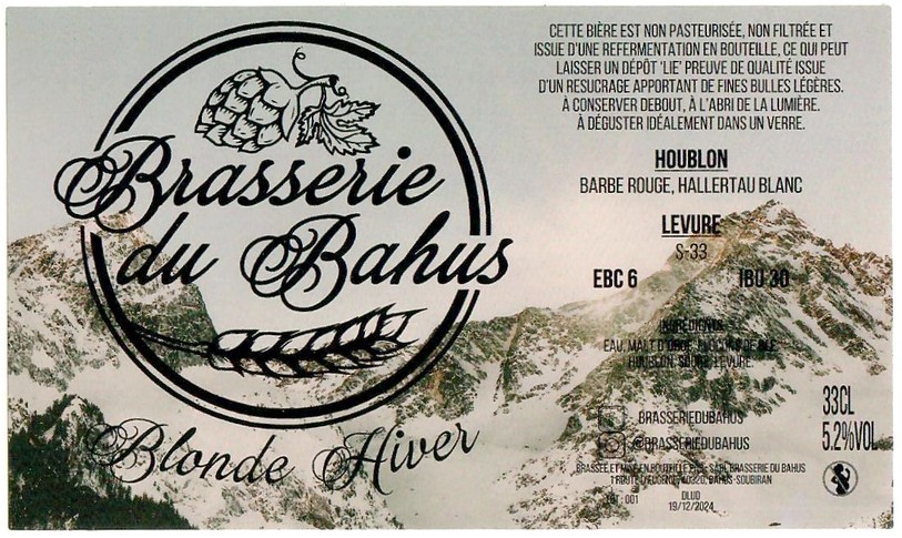 Etiquette BRASSERIE DU BAHUS 26