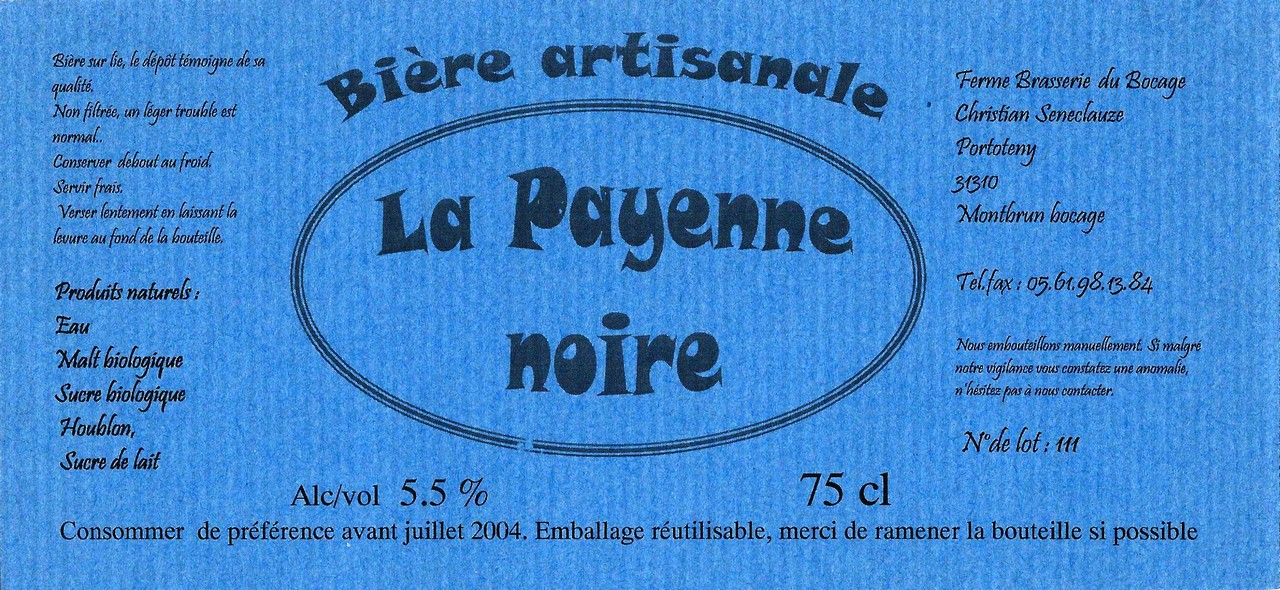 etiquette BRASSERIE DU BOCAGE MONTBRUN 05