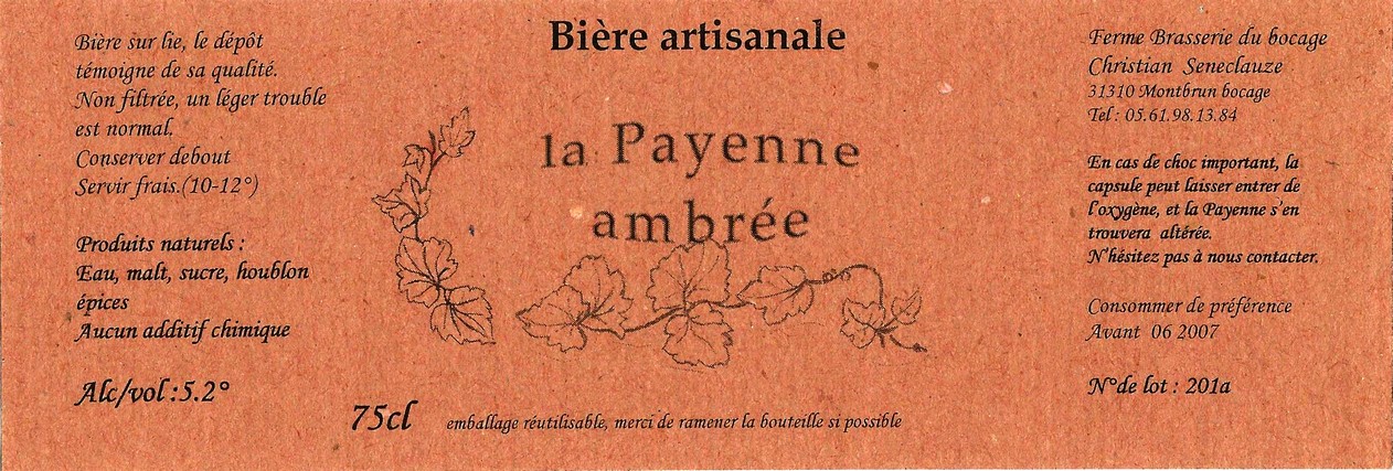 etiquette BRASSERIE DU BOCAGE MONTBRUN 23