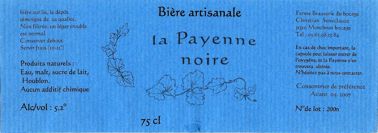 etiquette BRASSERIE DU BOCAGE MONTBRUN 24