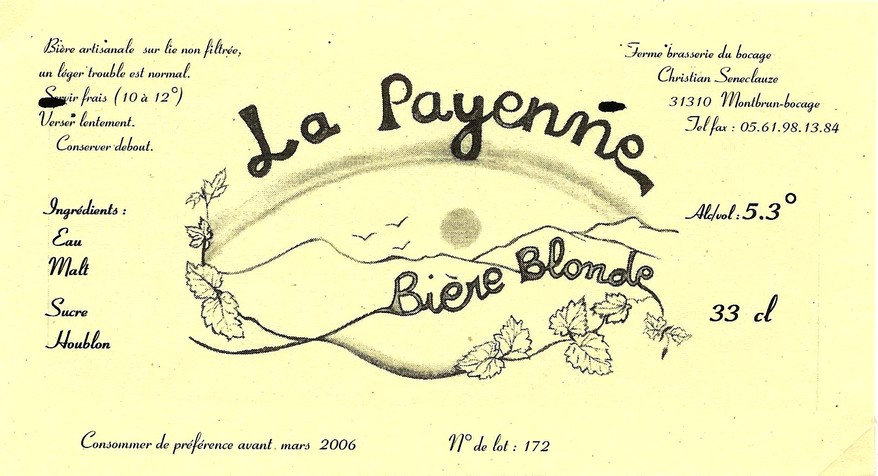 etiquette BRASSERIE DU BOCAGE MONTBRUN 28