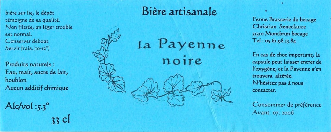 Etiquette BRASSERIE DU BOCAGE 31 45