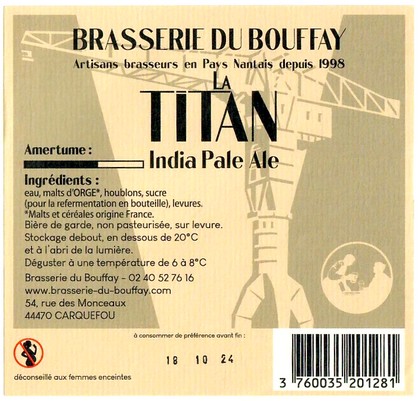 Etiquette BRASSERIE DU BOUFFAY 53B