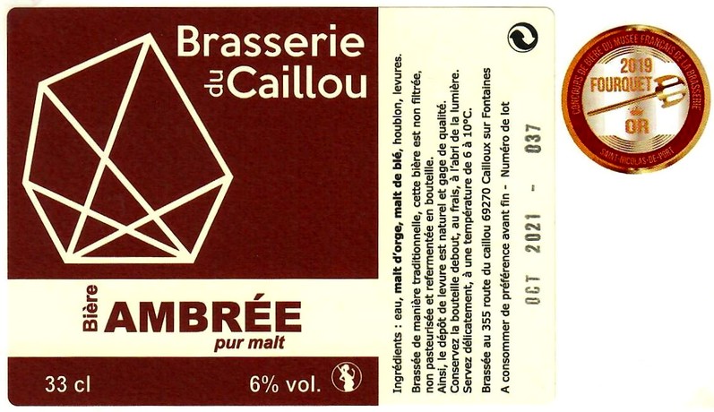 etiquette BRASSERIE DU CAILLOU 69 02