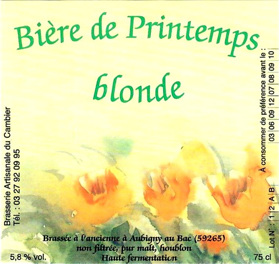 etiquette BRASSERIE DU CAMBIER 07