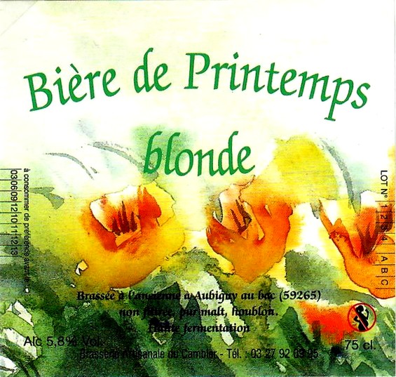 etiquette BRASSERIE DU CAMBIER 16