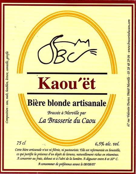 etiquette BRASSERIE DU CAOU 06