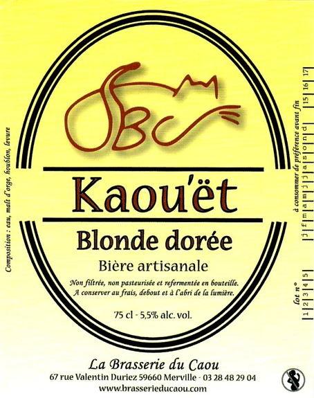 etiquette BRASSERIE DU CAOU 107