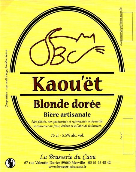 etiquette BRASSERIE DU CAOU 84