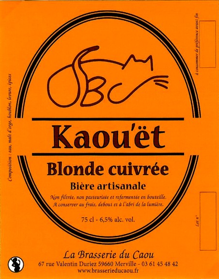 etiquette BRASSERIE DU CAOU 85