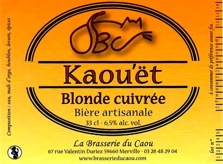 etiquette BRASSERIE DU CAOU 95