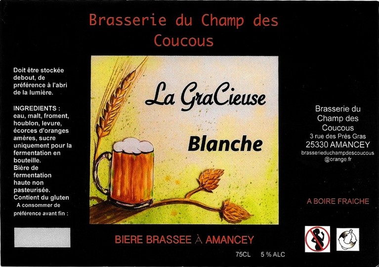 etiquette BRASSERIE DU CHAMP DES COUCOUS 01