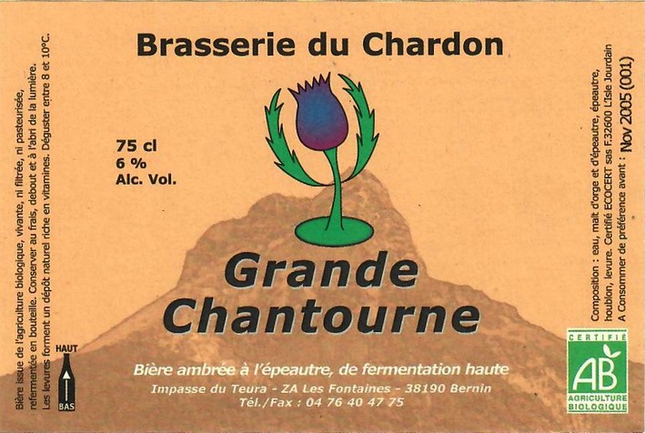 etiquette BRASSERIE DU CHARDON 74