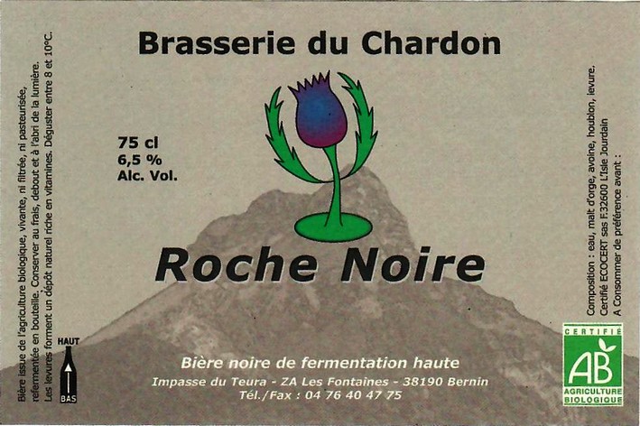 etiquette BRASSERIE DU CHARDON 75