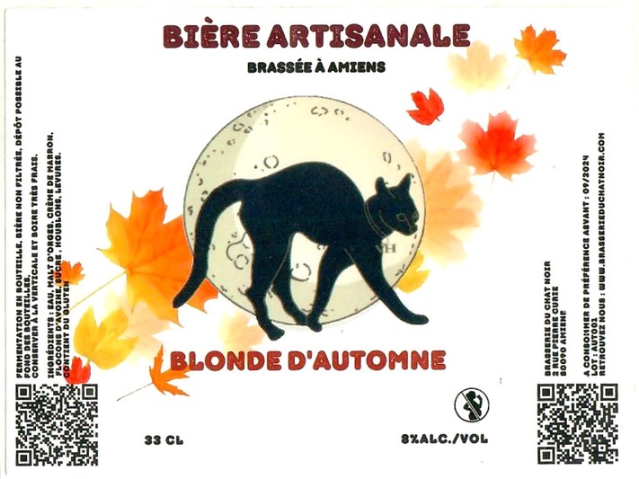 Etiquette BRASSERIE DU CHAT NOIR 01