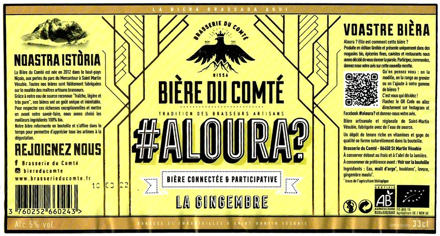 etiquette BRASSERIE DU COMTE 12