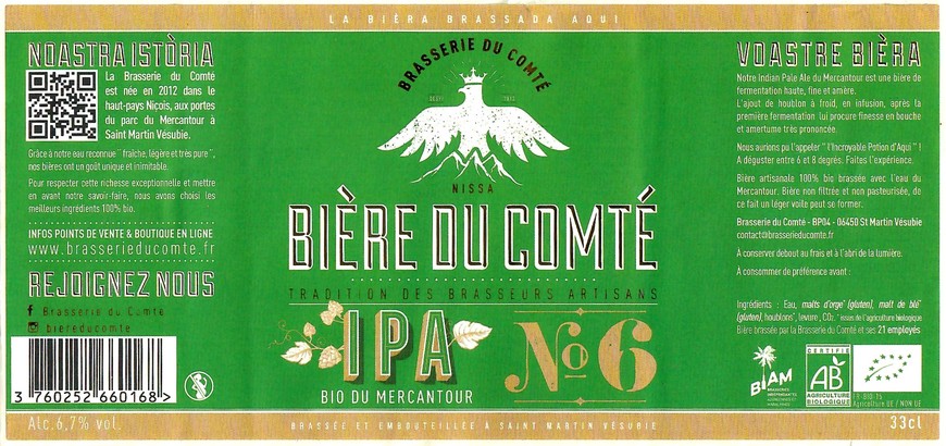 Etiquette BRASSERIE DU COMTE 15