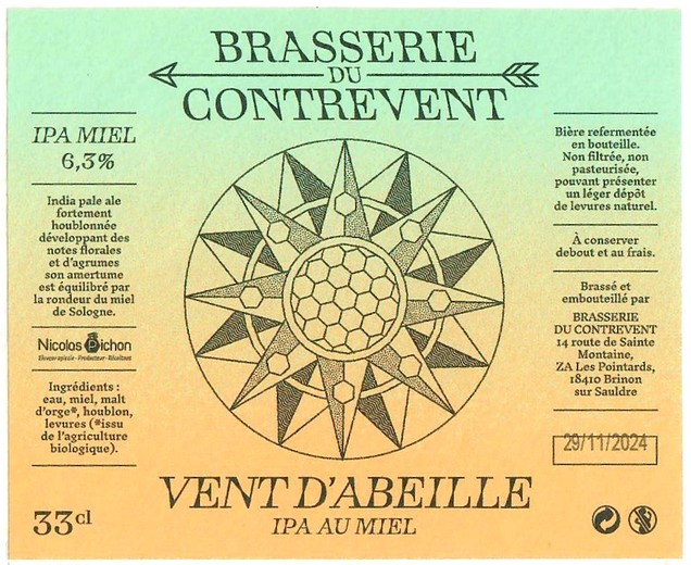 Etiquette BRASSERIE DU CONTREVENT 07