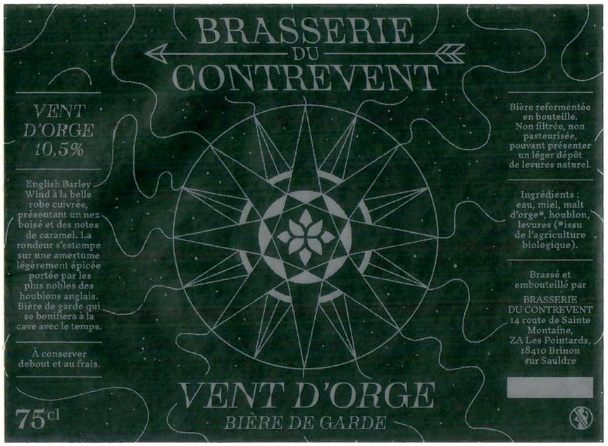 Etiquette BRASSERIE DU CONTREVENT 10