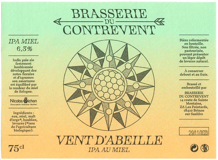 Etiquette BRASSERIE DU CONTREVENT 11