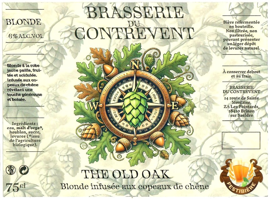 Etiquette BRASSERIE DU CONTREVENT 17