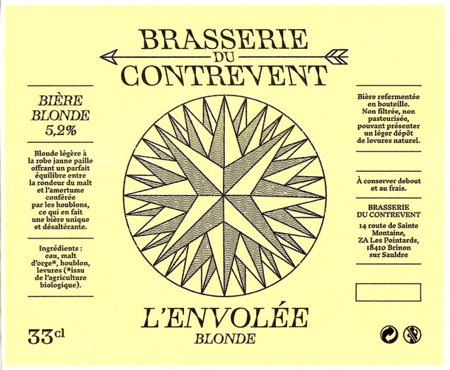 Etiquette BRASSERIE DU CONTREVENT 21