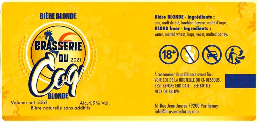 Etiquette BRASSERIE DU COQ 01
