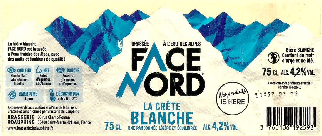 Etiquette BRASSERIE DU DAUPHINE 26