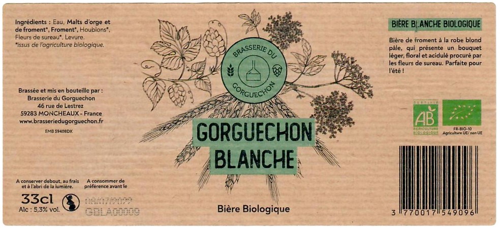 Etiquette BRASSERIE DU GORGUECHON 01