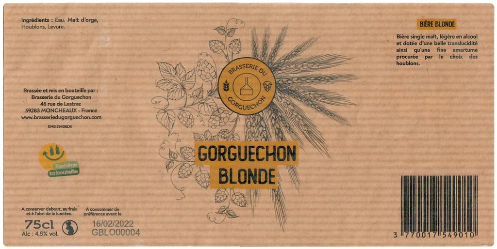 Etiquette BRASSERIE DU GORGUECHON 02