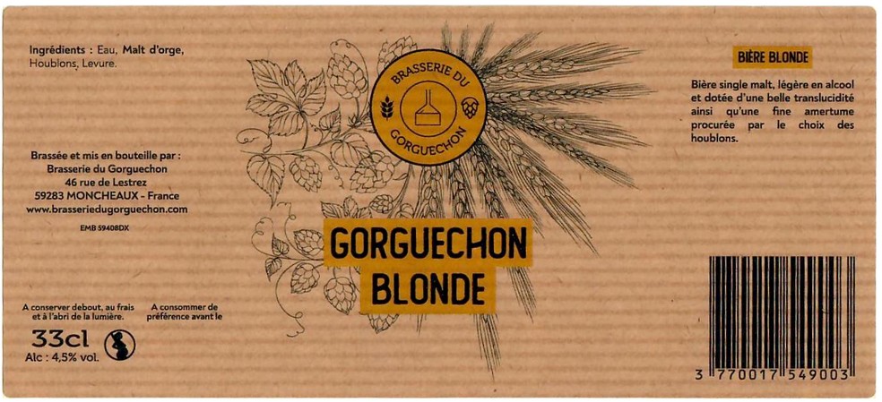 Etiquette BRASSERIE DU GORGUECHON 04