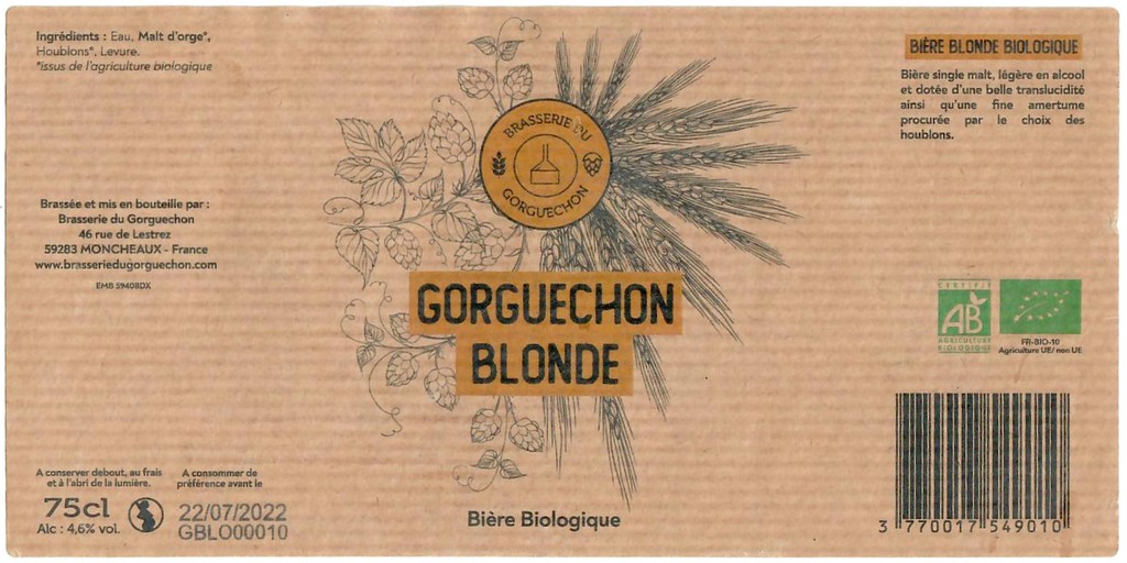 Etiquette BRASSERIE DU GORGUECHON 05