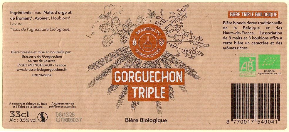 Etiquette BRASSERIE DU GORGUECHON 08