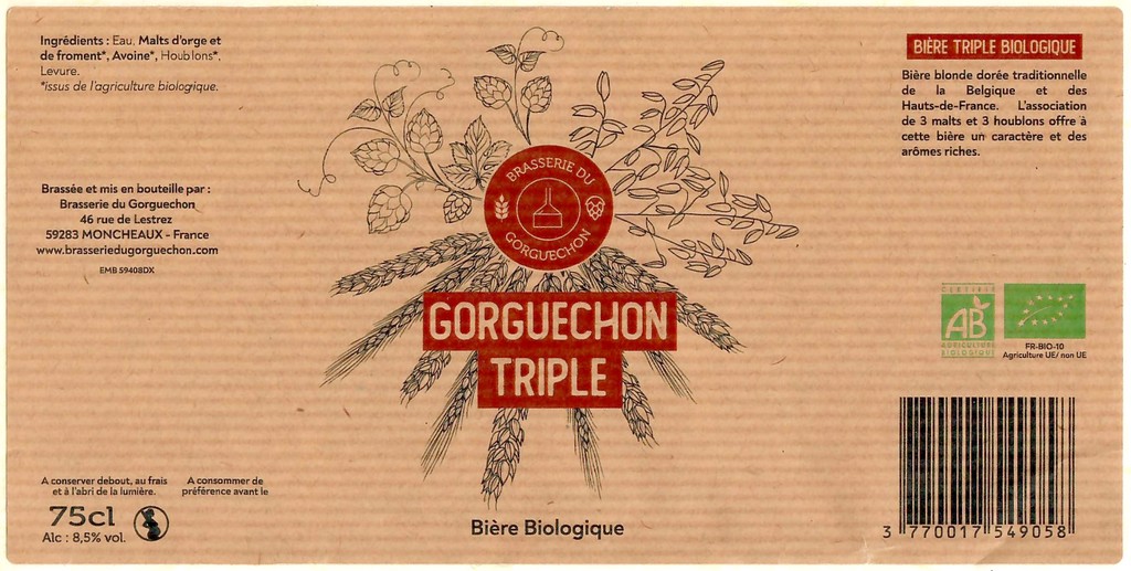 Etiquette BRASSERIE DU GORGUECHON 09