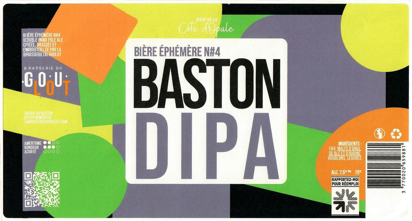 Etiquette BRASSERIE DU GOULOT 62 22