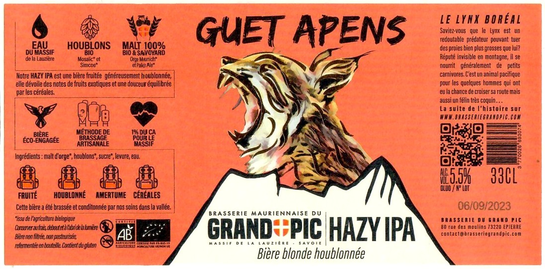 Etiquette BRASSERIE DU GRAND PIC 08