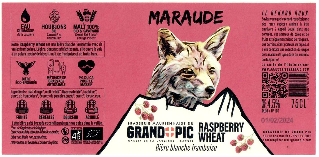 Etiquette BRASSERIE DU GRAND PIC 11