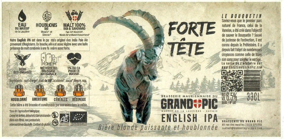 Etiquette BRASSERIE DU GRAND PIC 12