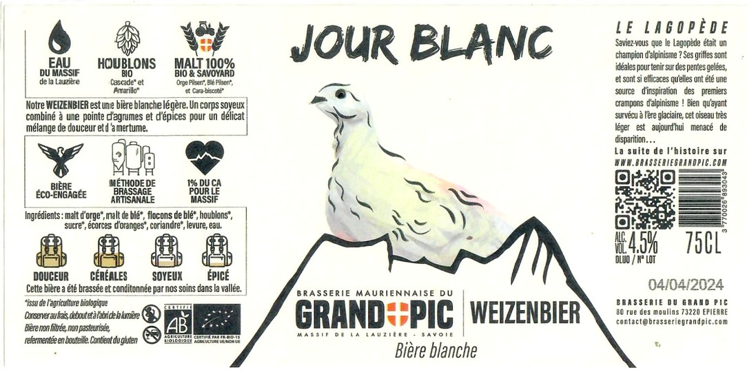 Etiquette BRASSERIE DU GRAND PIC 13