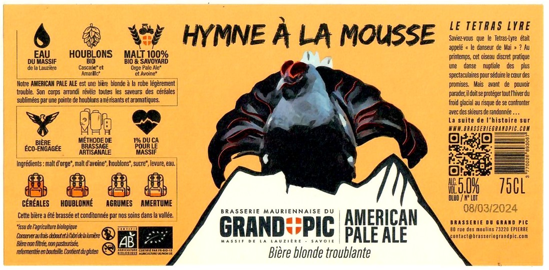 Etiquette BRASSERIE DU GRAND PIC 14