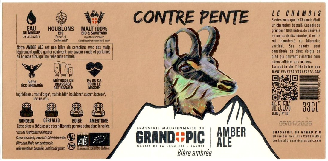 Etiquette BRASSERIE DU GRAND PIC 16