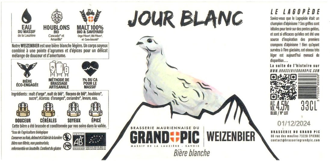 Etiquette BRASSERIE DU GRAND PIC 17