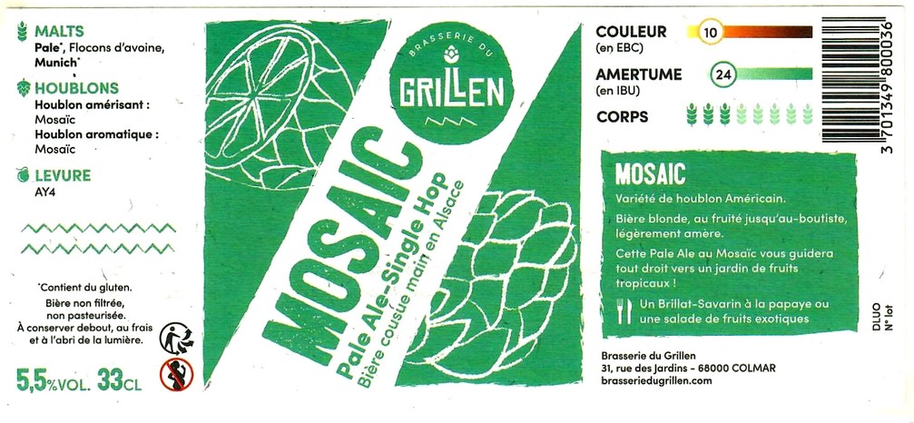 etiquette BRASSERIE DU GRILLEN 02