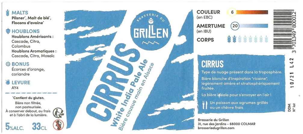 Etiquette BRASSERIE DU GRILLEN 04