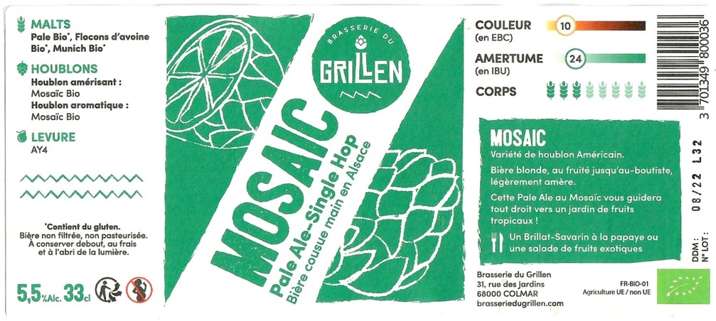 Etiquette BRASSERIE DU GRILLEN 05