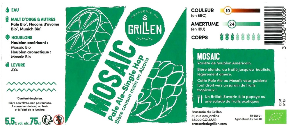 Etiquette BRASSERIE DU GRILLEN 06