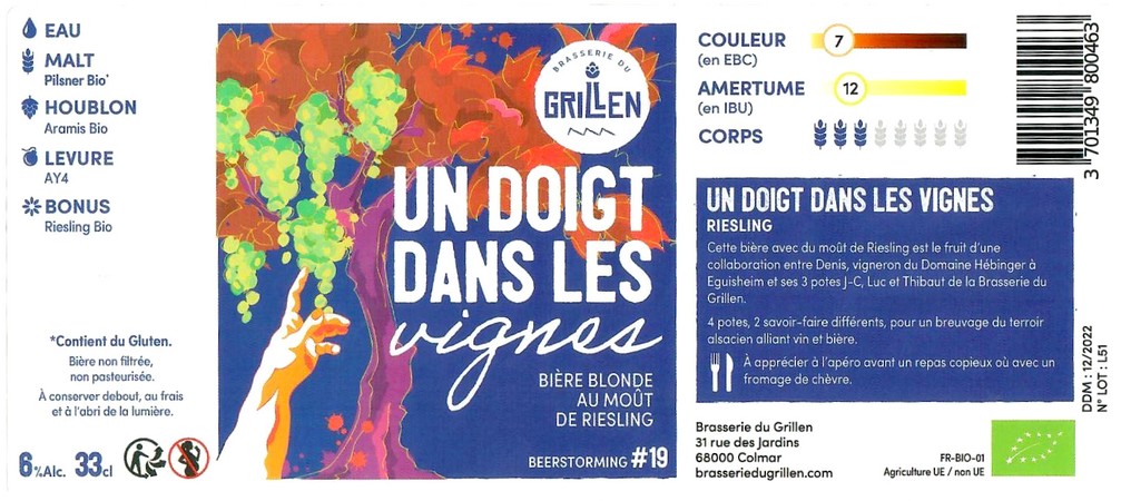 Etiquette BRASSERIE DU GRILLEN 19