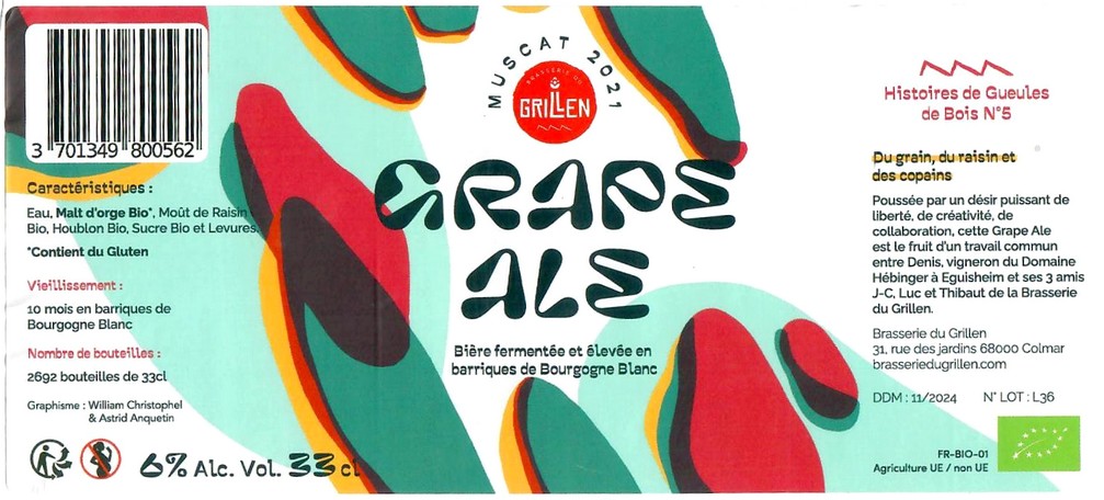 Etiquette BRASSERIE DU GRILLEN 24